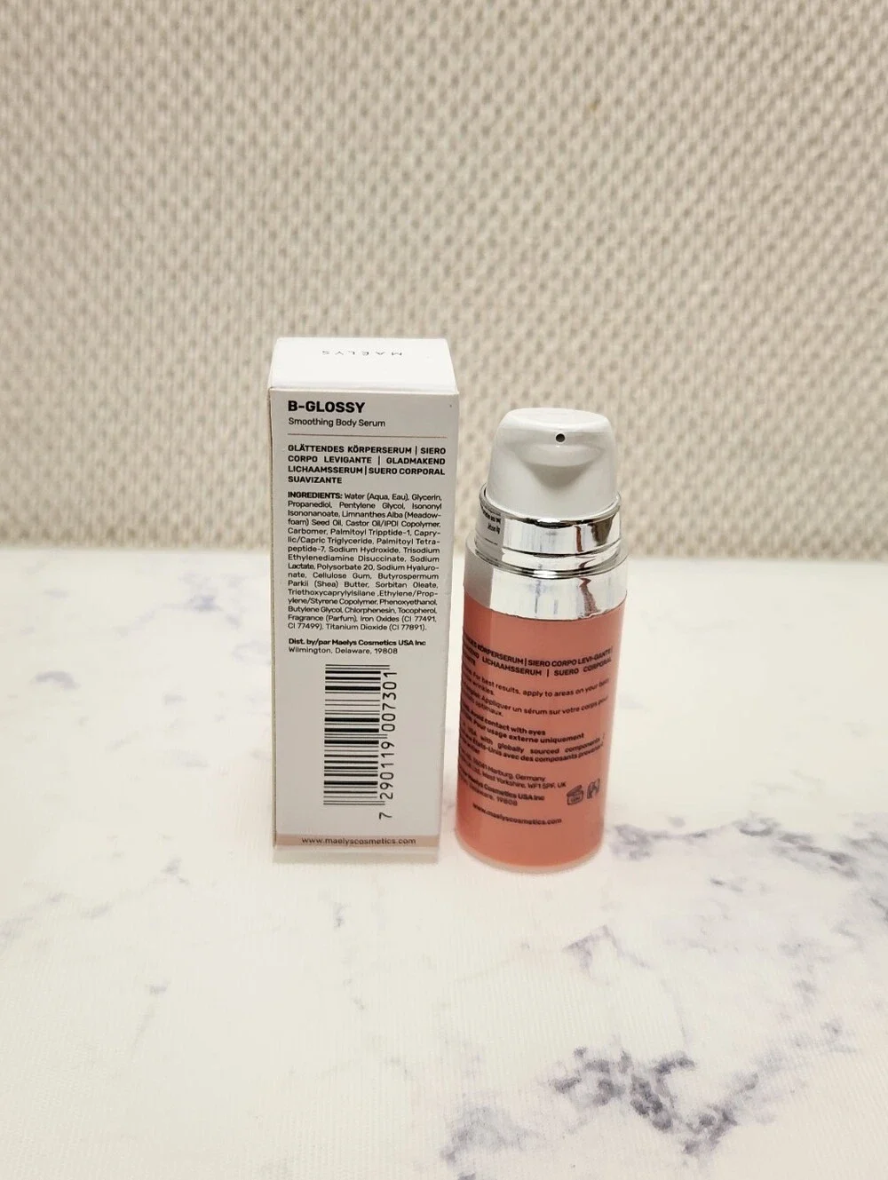Maelys B Glossy Smoothing Body Serum Mini Travel Size .33 Oz